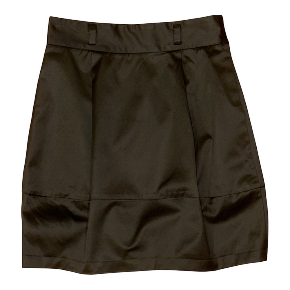 Theory Black Satin Mini Skirt